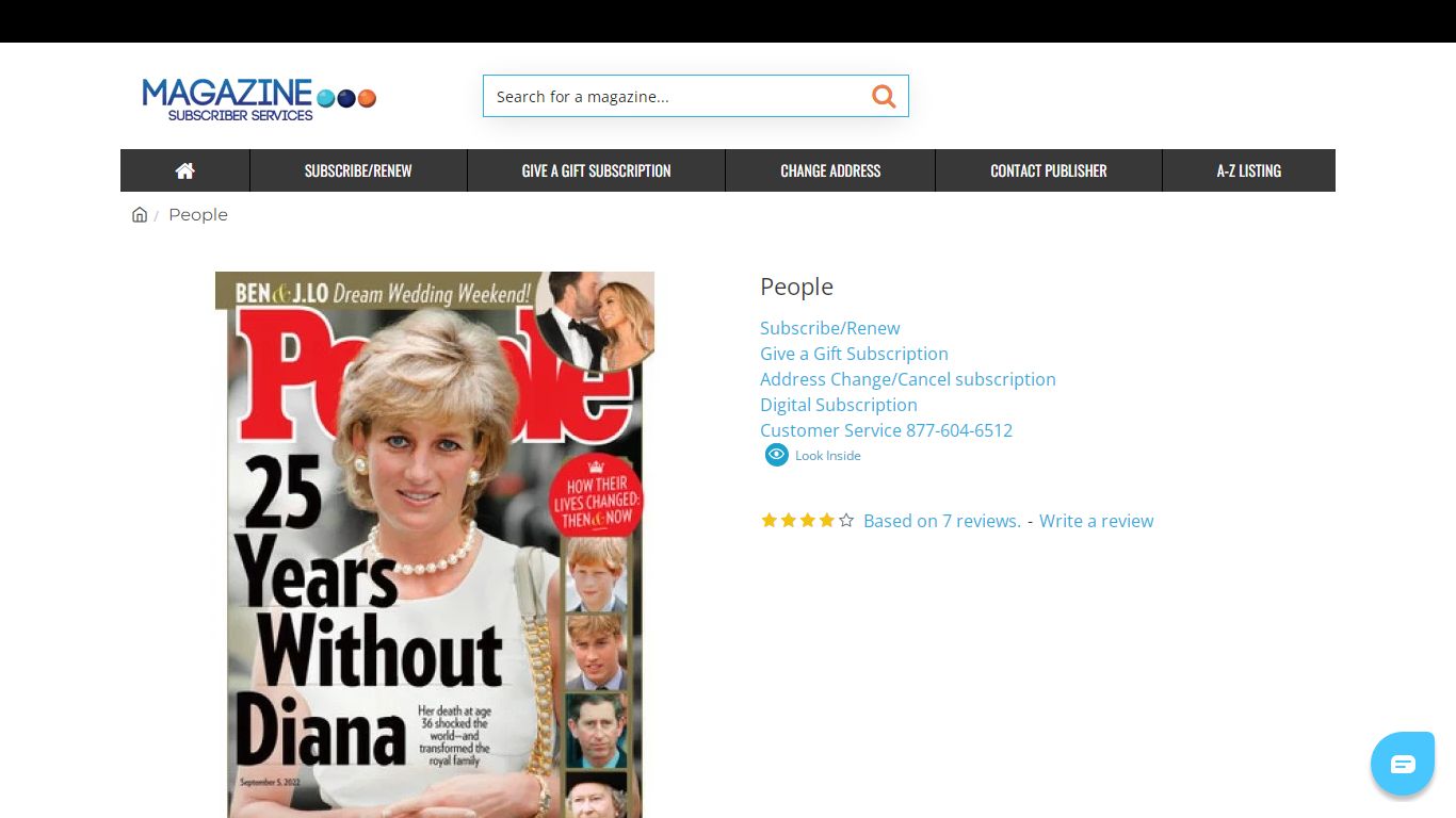 People Magazine Subscriber Services
